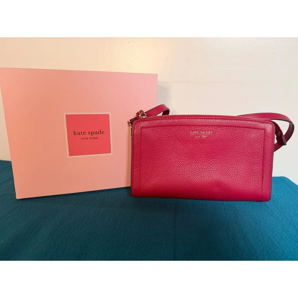 Kate Spade Knott Crossbody‎ Bag Renaissance Rose Pink Pebbled Leather